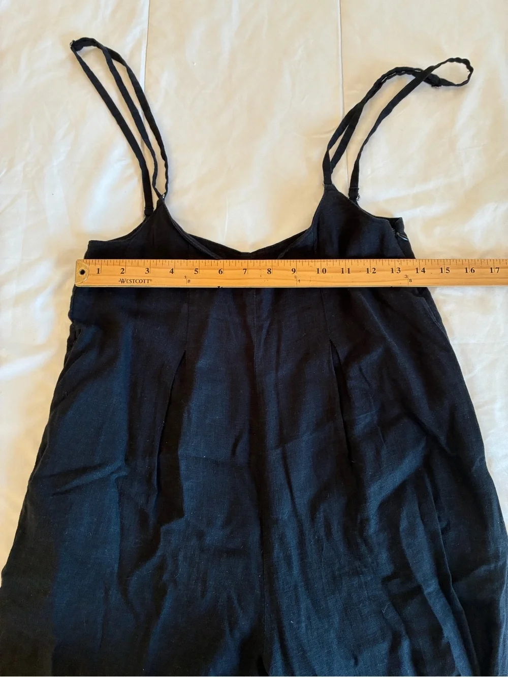 Women’s Black Linen blend onesie jumpsuit XS